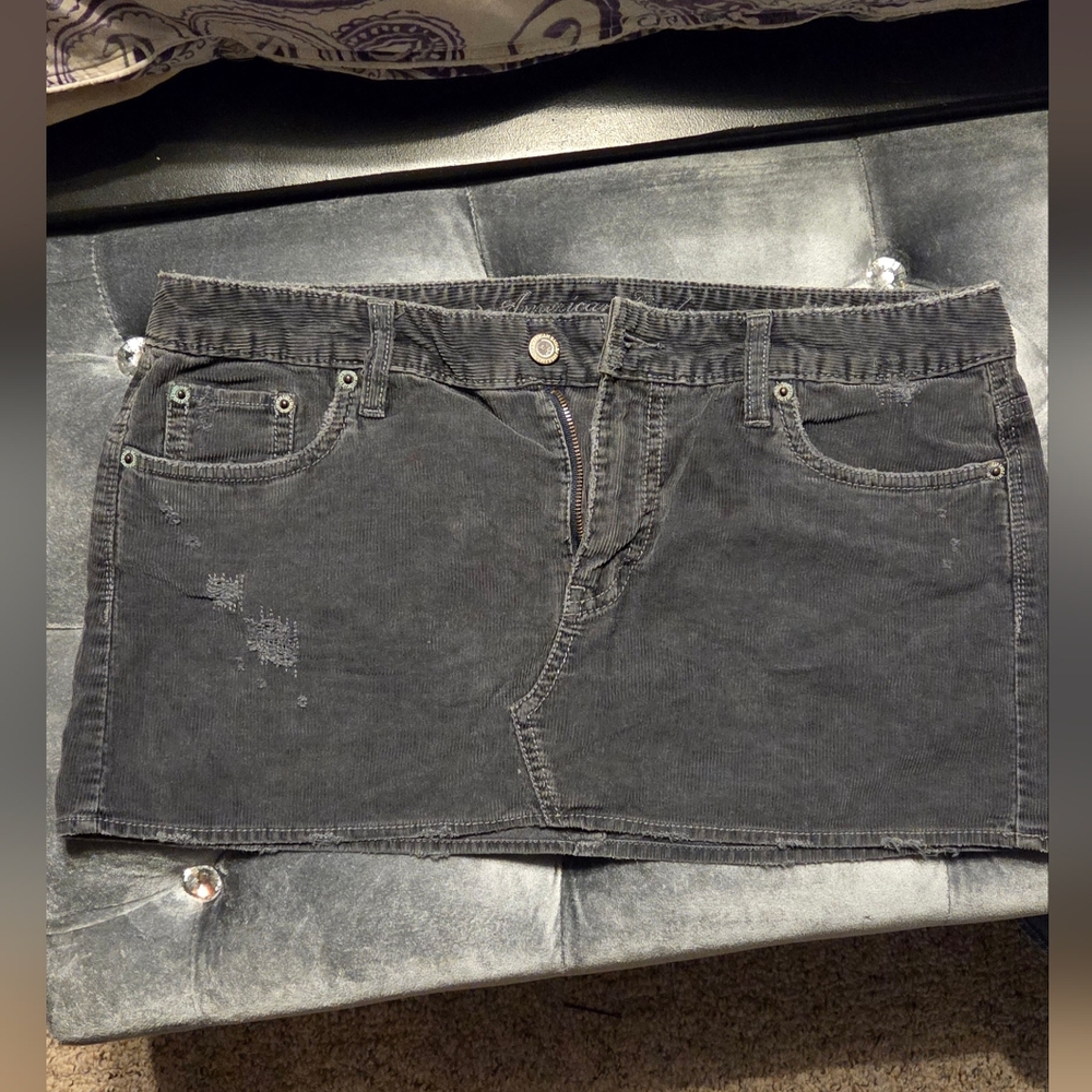 American Eagle Outfitters Charcoal Mini Skirt Y2K Low Rise